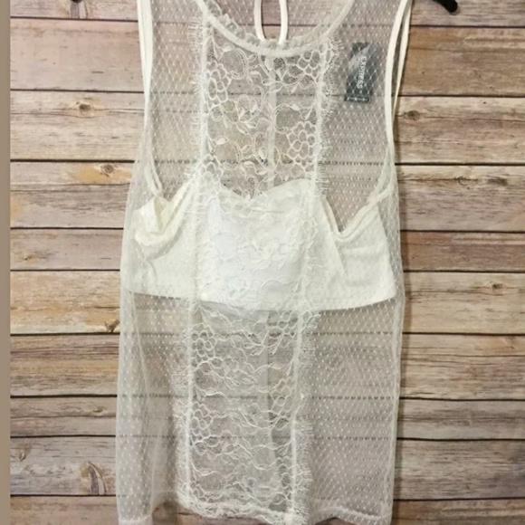 Express lace top. Ivory. NWT. small - Picture 4 of 7